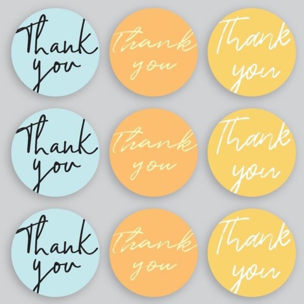 150 Thank You Stickers Pack MATTE